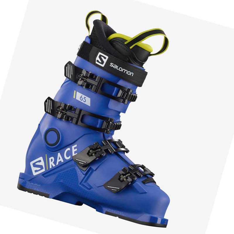 Kids\' Salomon S/RACE 65 Ski Boots Blue | 97041-HXBY