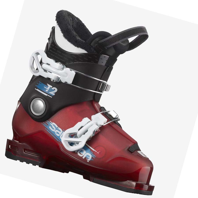 Kids\' Salomon T2 RT Ski Boots Black / Red / White | 06724-OVHL