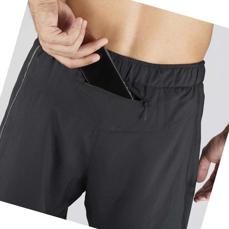 Men's Salomon AGILE 2IN1 Shorts Black | 08124-QCVB