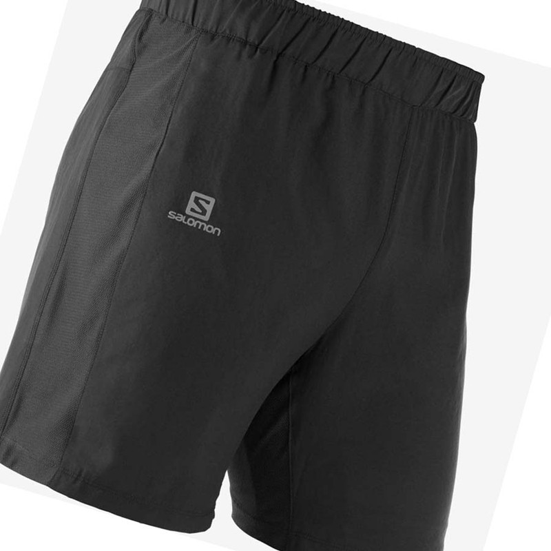 Men\'s Salomon AGILE 2IN1 Shorts Black | 08124-QCVB