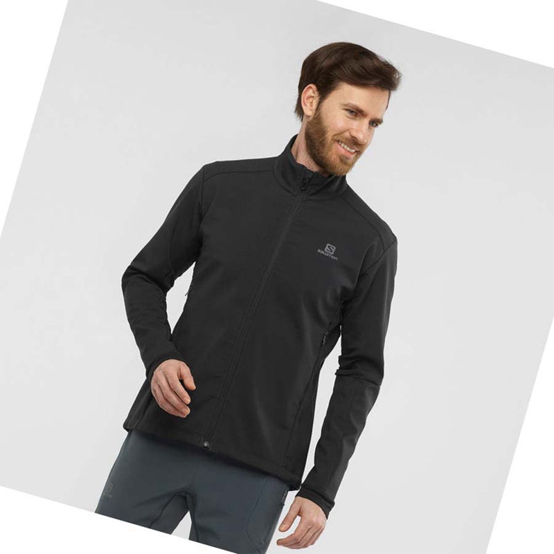 Men's Salomon AGILE SOFTSHELL Jackets Black | 24786-QGWE