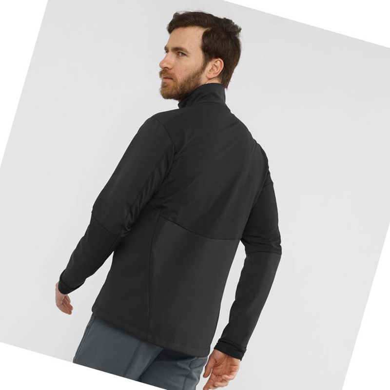 Men's Salomon AGILE SOFTSHELL Jackets Black | 24786-QGWE