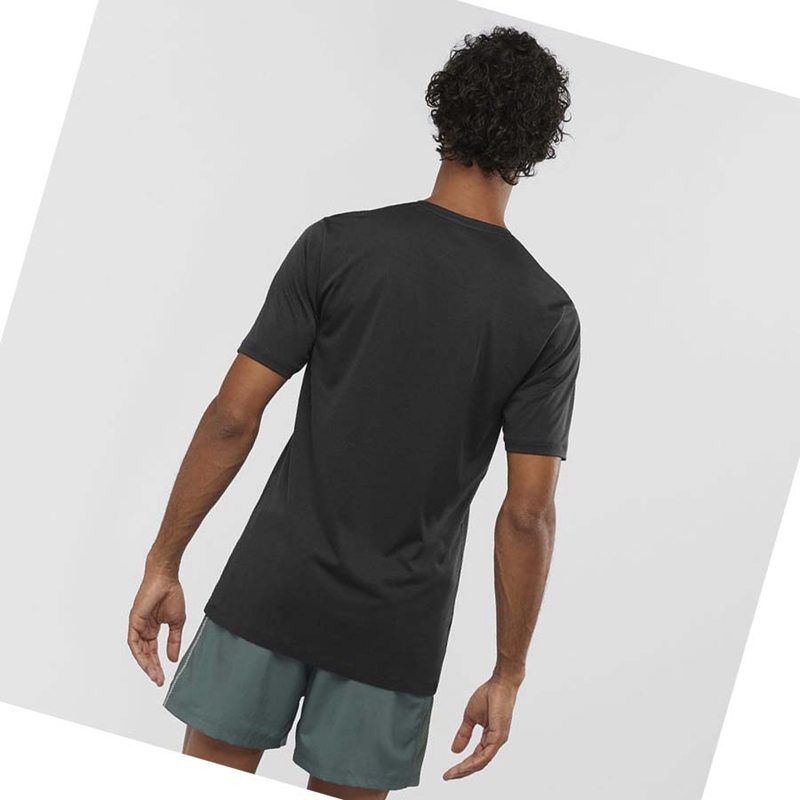 Men's Salomon AGILE TRAINING T Shirts Black | 32751-QKBW