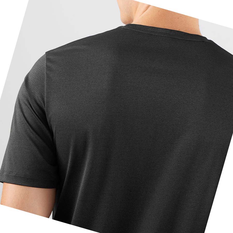 Men's Salomon AGILE TRAINING T Shirts Black | 32751-QKBW