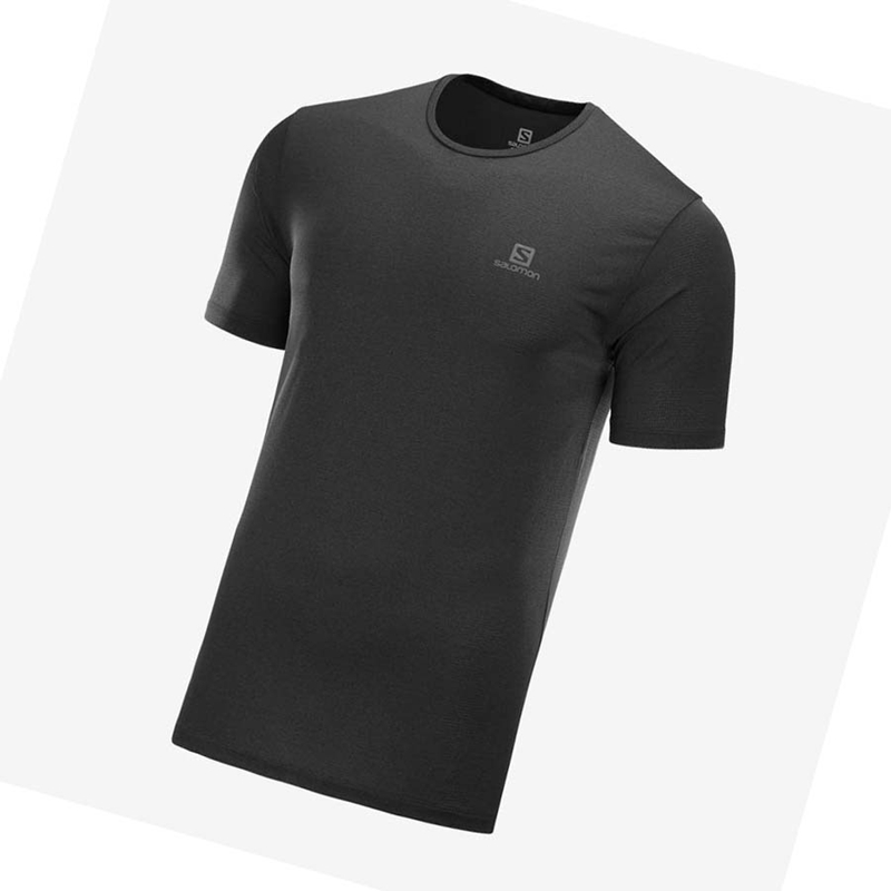 Men\'s Salomon AGILE TRAINING T Shirts Black | 32751-QKBW