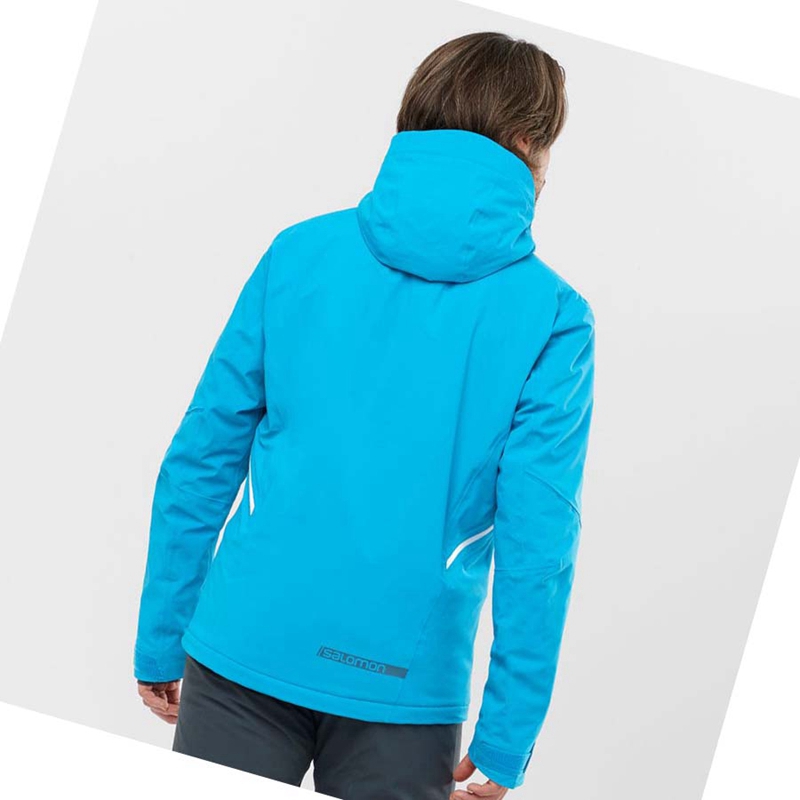 Men's Salomon BRILLIANT Ski Jackets Blue | 41765-MSVC