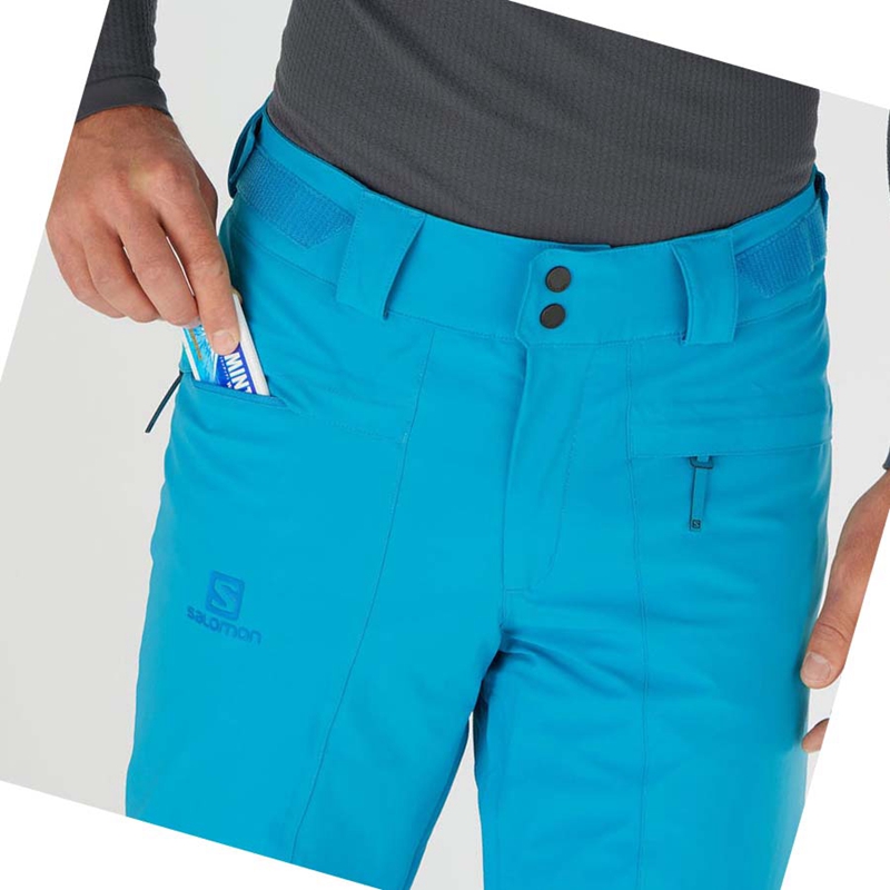 Men's Salomon BRILLIANT Ski Pants Blue | 04167-MIRF