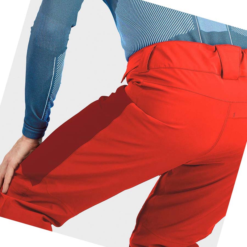 Men's Salomon BRILLIANT Ski Pants Red | 73956-XTIU