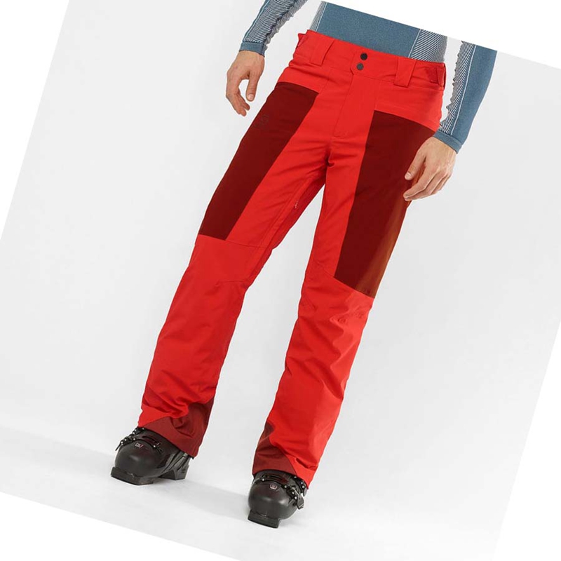 Men's Salomon BRILLIANT Ski Pants Red | 73956-XTIU