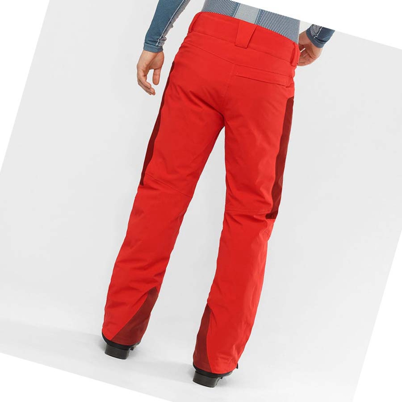 Men's Salomon BRILLIANT Ski Pants Red | 73956-XTIU