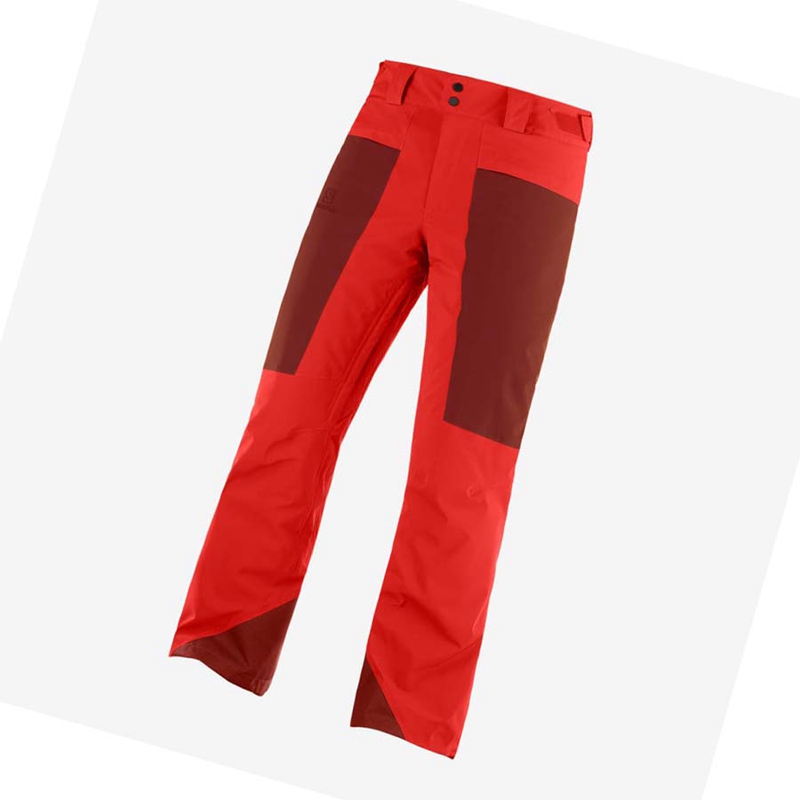 Men\'s Salomon BRILLIANT Ski Pants Red | 73956-XTIU