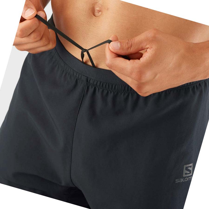 Men's Salomon CROSS 2IN1 Shorts Black | 93270-QTZH