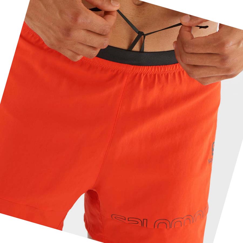 Men's Salomon CROSS 2IN1 Shorts Orange | 78106-HKRJ