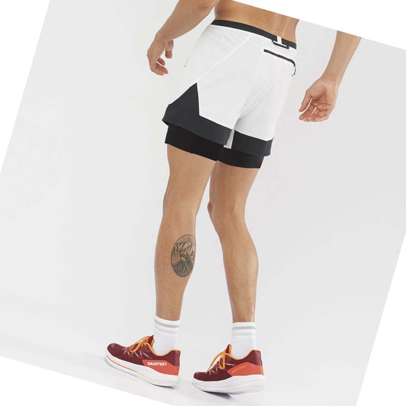 Men's Salomon CROSS 2IN1 Shorts White | 97041-EFRB