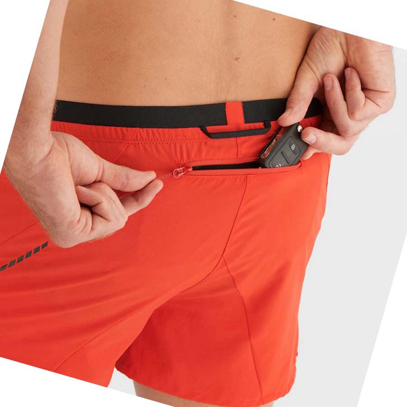 Men's Salomon CROSS 3'' Shorts Orange | 09153-HRXC