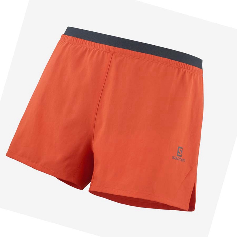 Men\'s Salomon CROSS 3\'\' Shorts Orange | 09153-HRXC