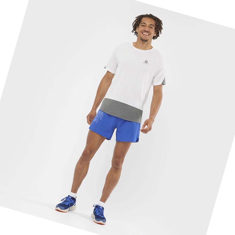 Men's Salomon CROSS 5'' Shorts Blue | 32854-ZLYF