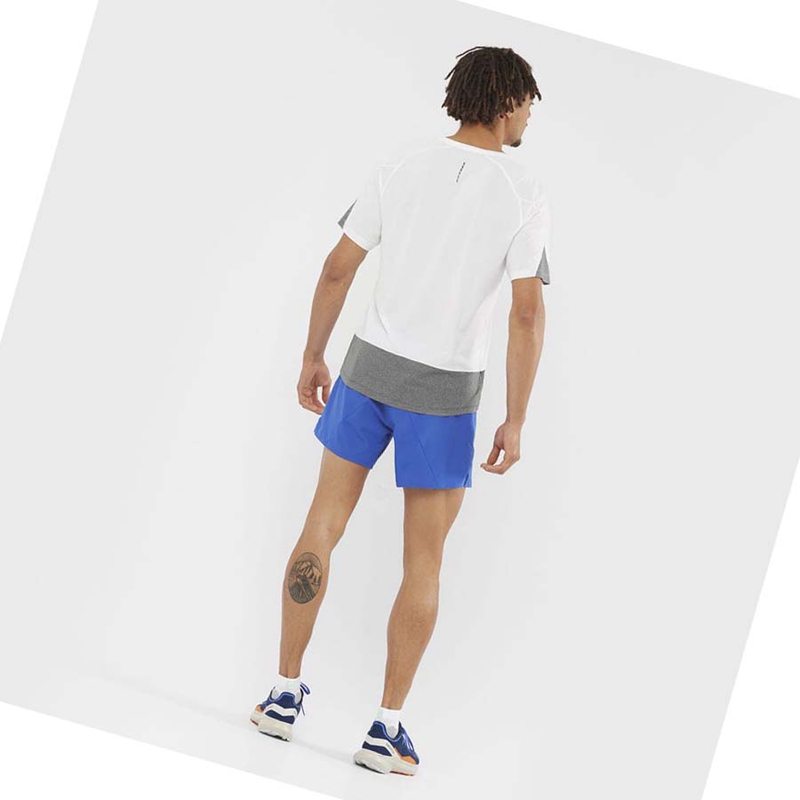 Men's Salomon CROSS 5'' Shorts Blue | 32854-ZLYF