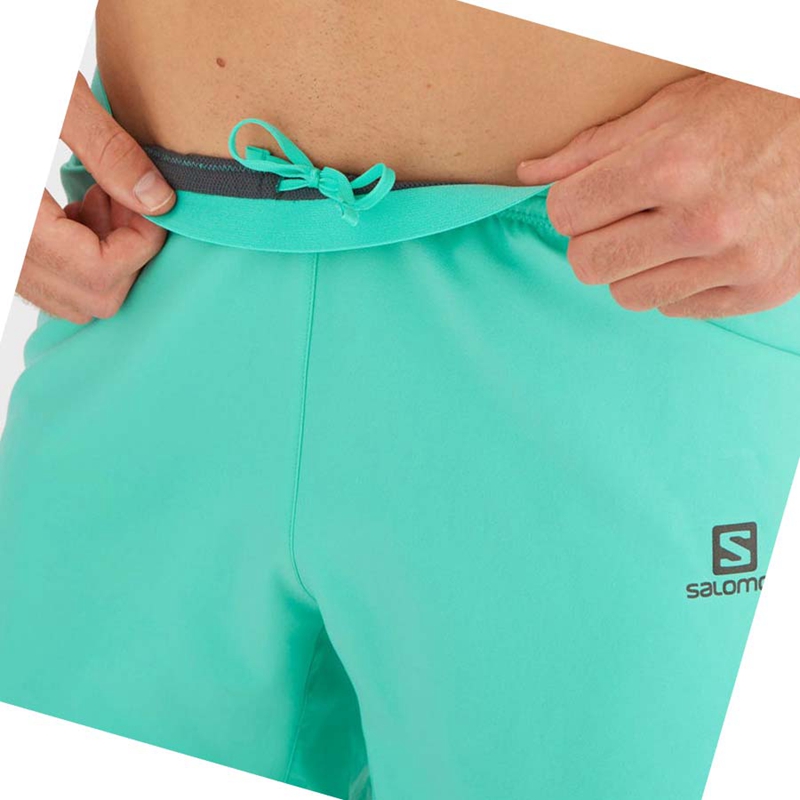 Men's Salomon CROSS 5'' Shorts Mint | 42937-NWCZ