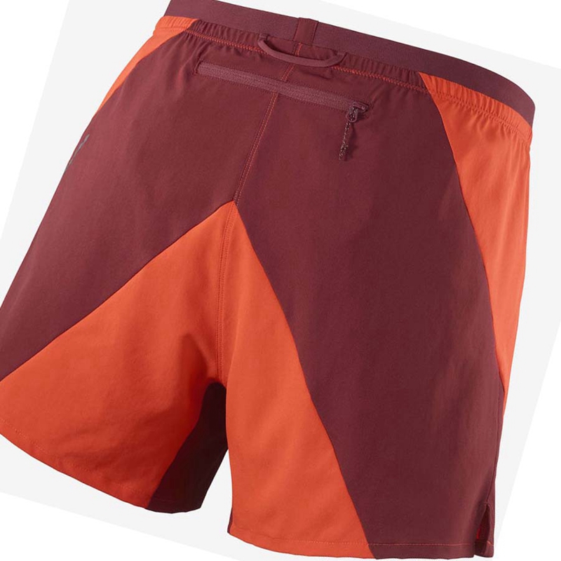 Men's Salomon CROSS 5'' Shorts Orange | 27061-UOYR