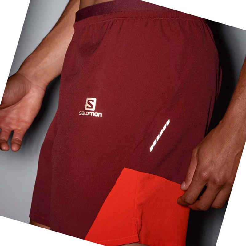 Men's Salomon CROSS 7'' NO LINER Shorts Red | 69728-KVWM