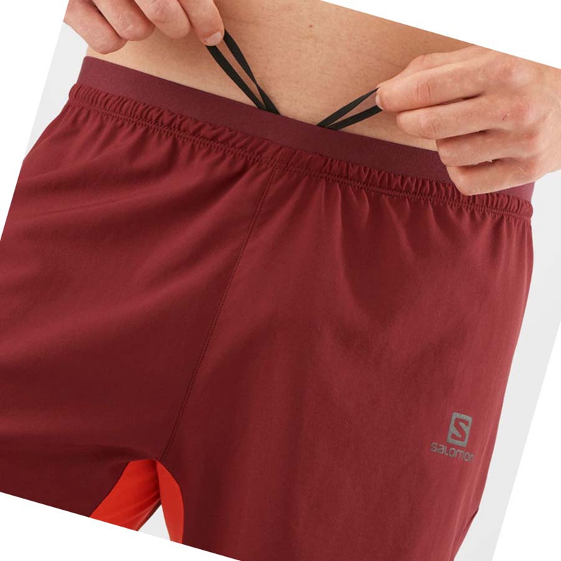 Men's Salomon CROSS 7'' NO LINER Shorts Red | 69728-KVWM