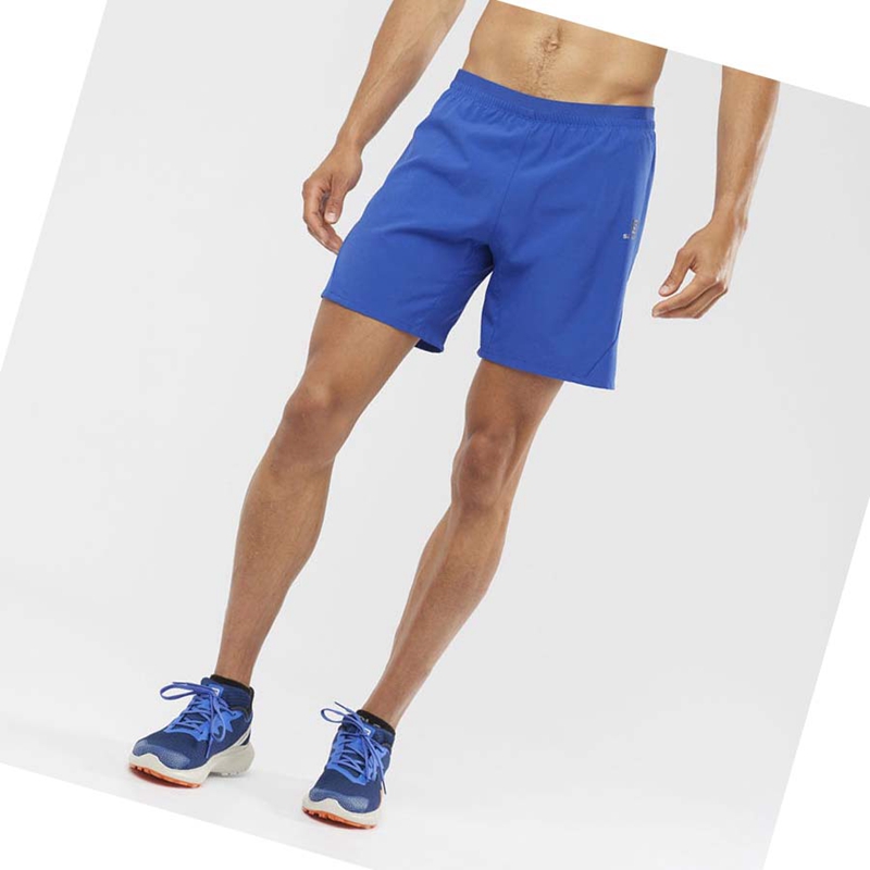 Men's Salomon CROSS 7'' Shorts Blue | 29413-OWQB