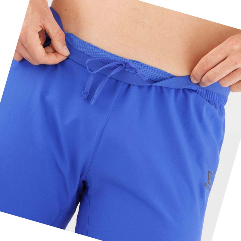 Men's Salomon CROSS 7'' Shorts Blue | 29413-OWQB