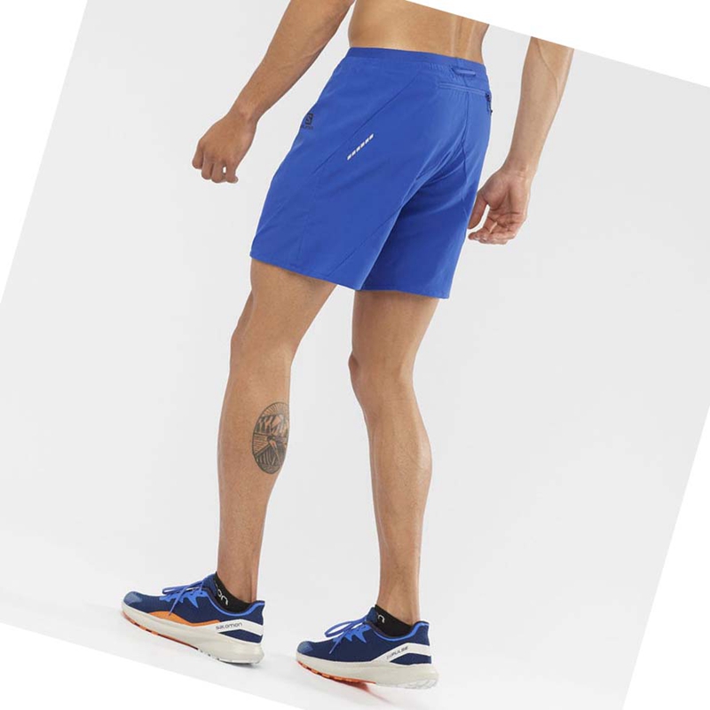 Men's Salomon CROSS 7'' Shorts Blue | 29413-OWQB