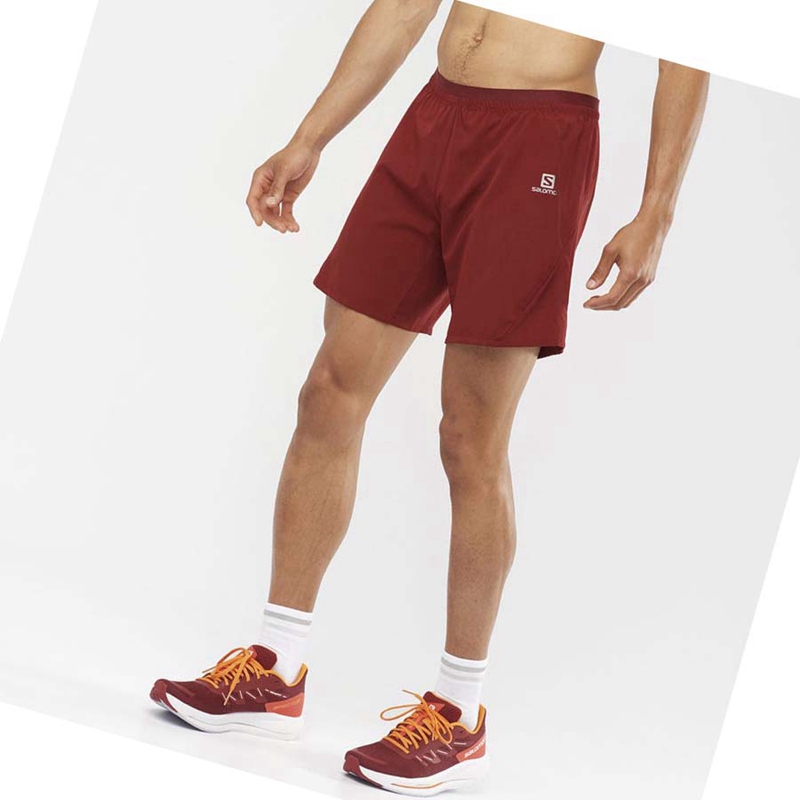 Men's Salomon CROSS 7'' Shorts Red | 52684-ZGRP