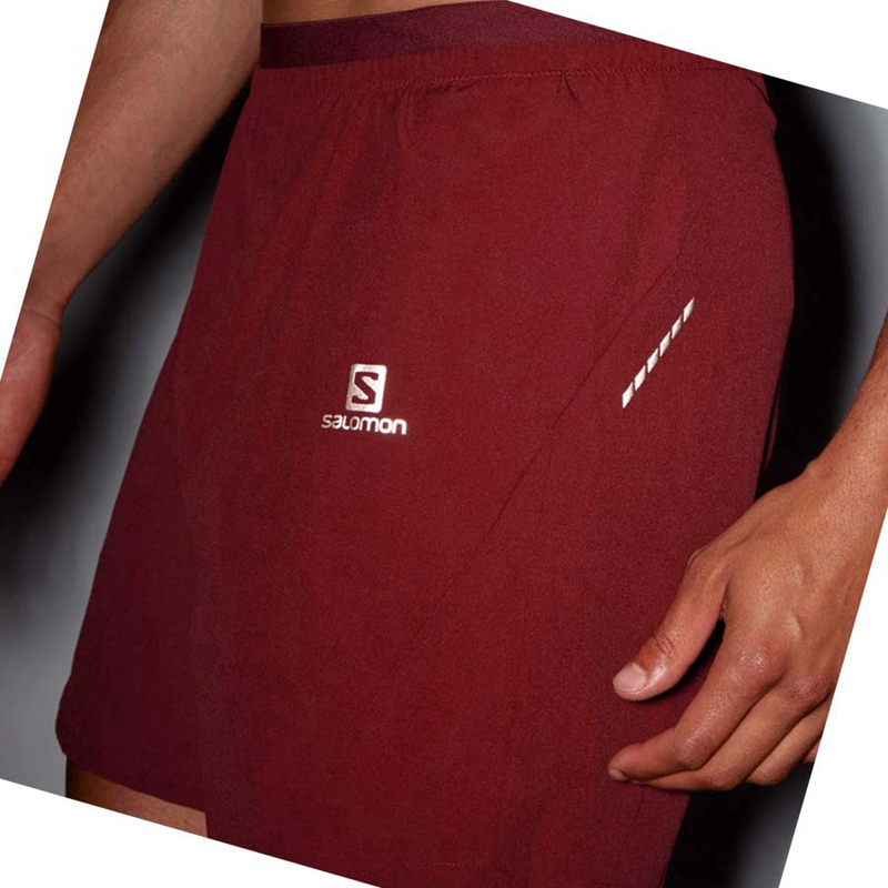 Men's Salomon CROSS 7'' Shorts Red | 52684-ZGRP