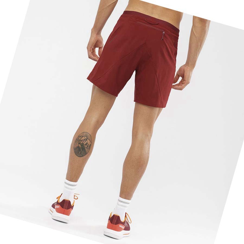 Men's Salomon CROSS 7'' Shorts Red | 52684-ZGRP