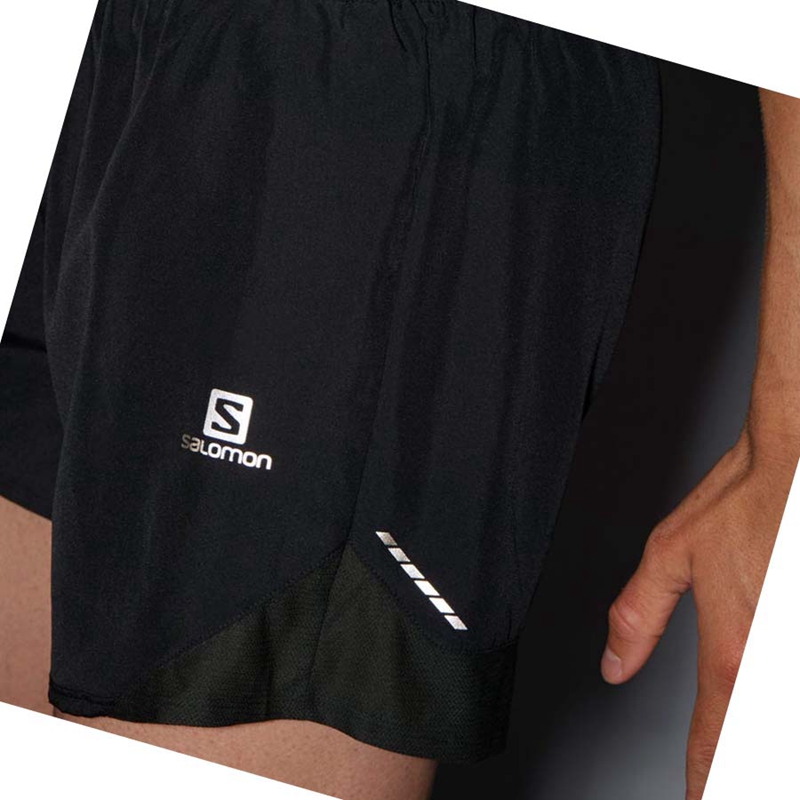 Men's Salomon CROSS REBEL 5'' Shorts Black | 98254-FCKZ