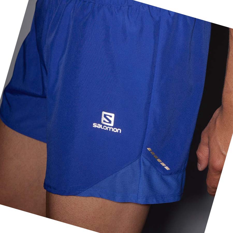 Men's Salomon CROSS REBEL 5'' Shorts Blue | 81942-NKAT