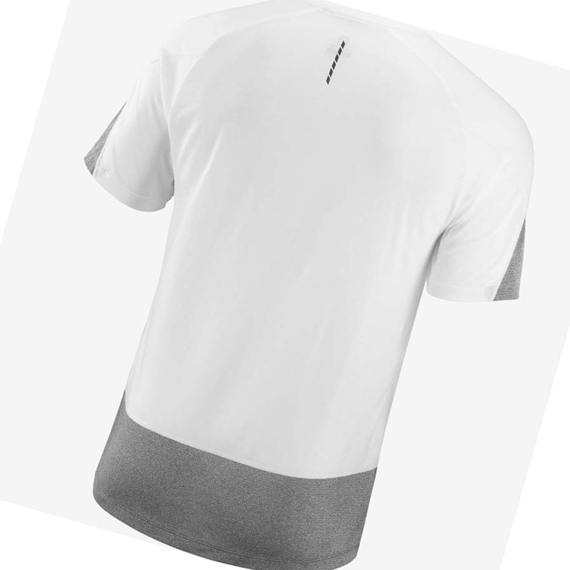 Men's Salomon CROSS RUN T Shirts White | 17045-EFCS