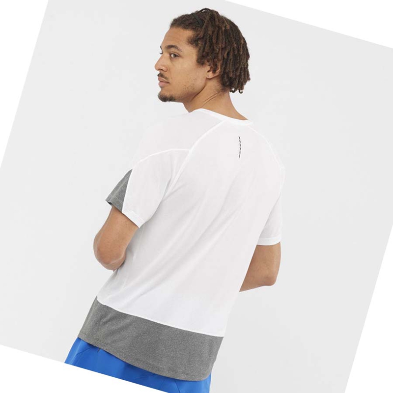 Men's Salomon CROSS RUN T Shirts White | 17045-EFCS