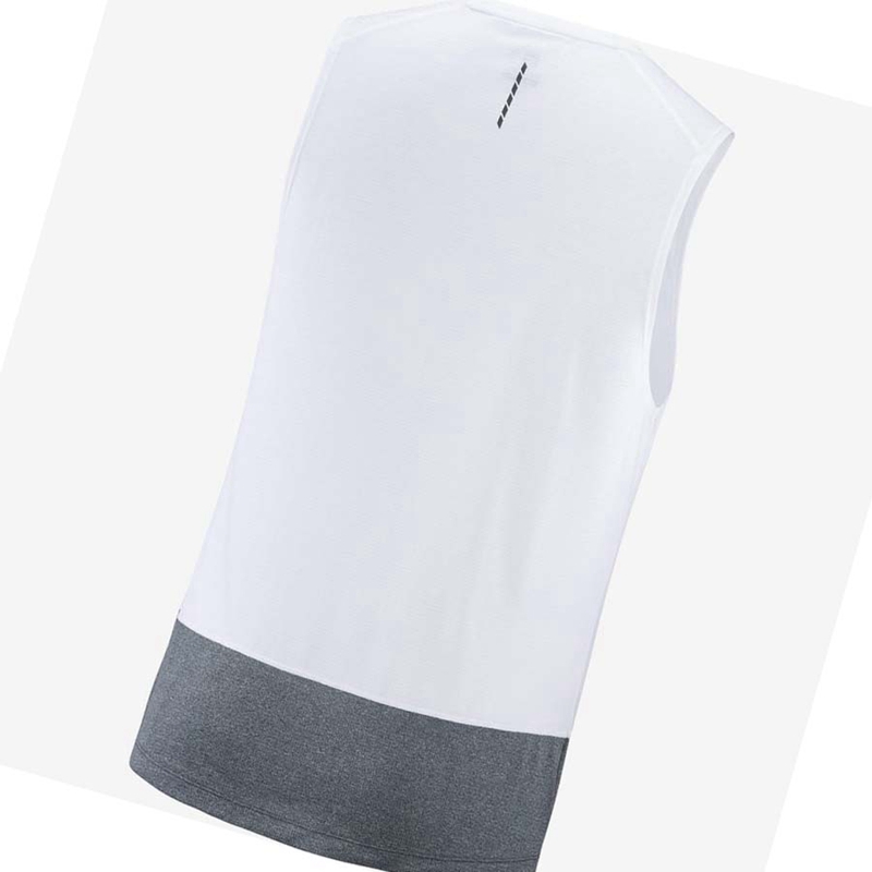 Men's Salomon CROSS RUN T Shirts White | 18602-DLZO