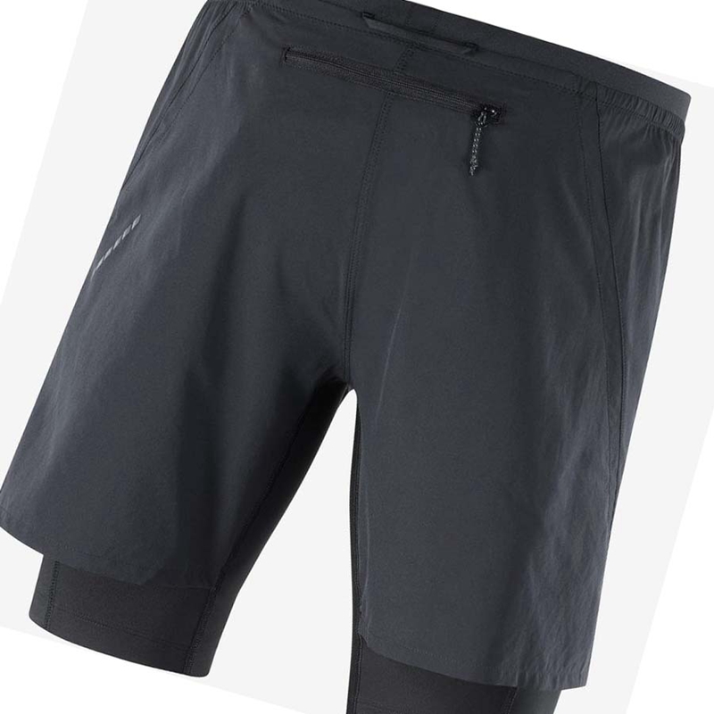 Men's Salomon CROSS TWINN Shorts Black | 65931-RUXO