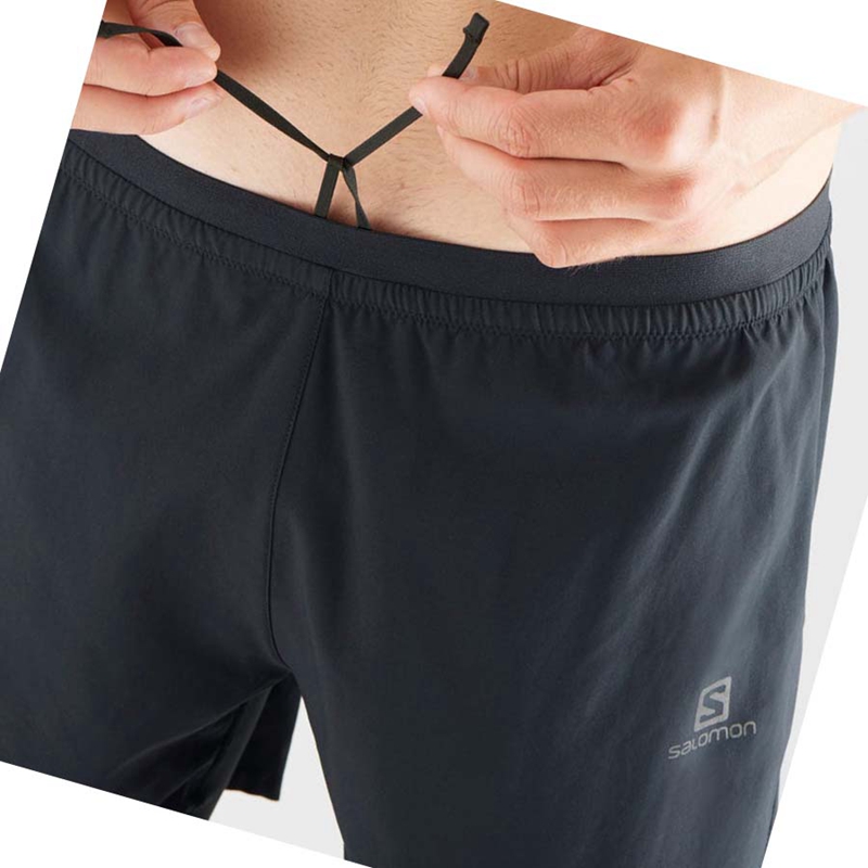 Men's Salomon CROSS TWINN Shorts Black | 65931-RUXO