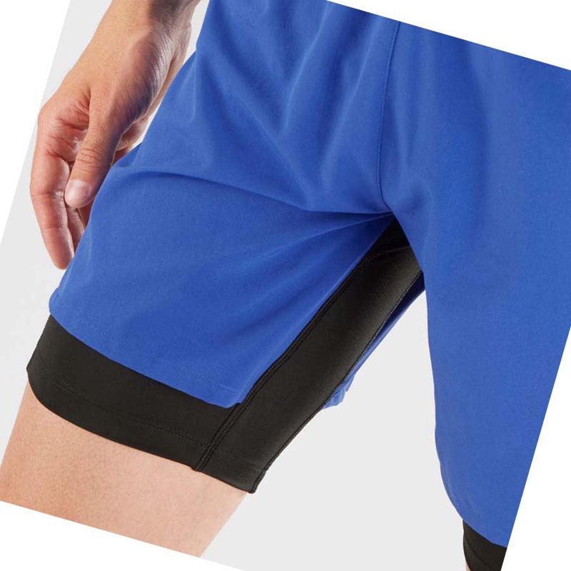 Men's Salomon CROSS TWINN Shorts Blue | 24780-IZNU