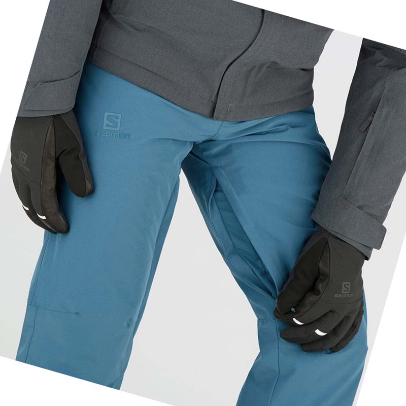 Men's Salomon EDGE Ski Pants Blue | 01576-BXNF