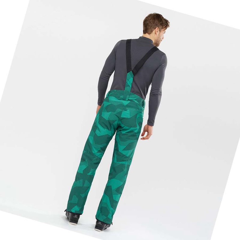 Men's Salomon EDGE Ski Pants Green | 31678-IABF