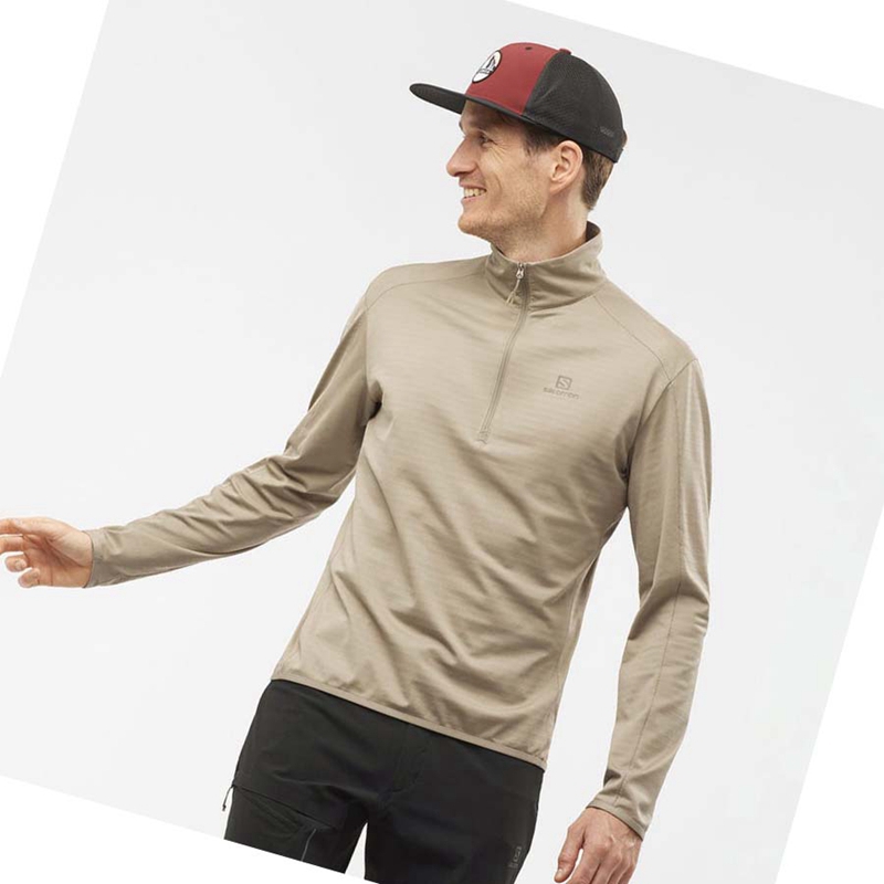 Men's Salomon ESSENTIAL LIGHTWARM Hoodie Grey | 56037-SQEL