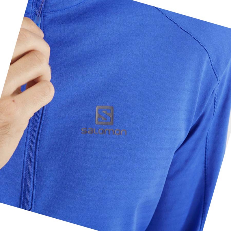 Men's Salomon ESSENTIAL LIGHTWARM Hoodie Blue | 85940-THFM