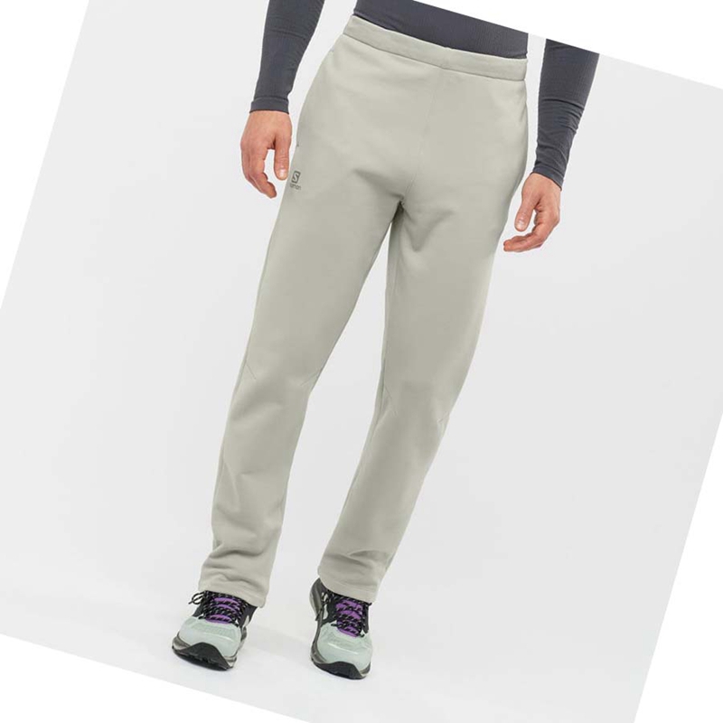 Men's Salomon ESSENTIAL WARM FLEECE Pants Beige | 26847-KZID