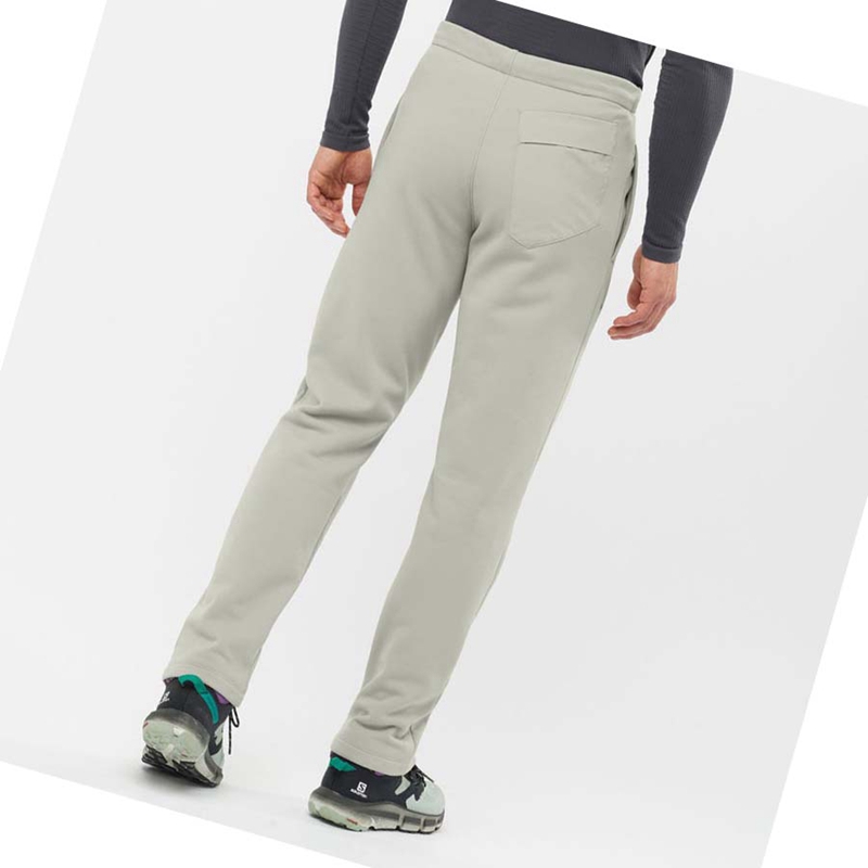 Men's Salomon ESSENTIAL WARM FLEECE Pants Beige | 26847-KZID