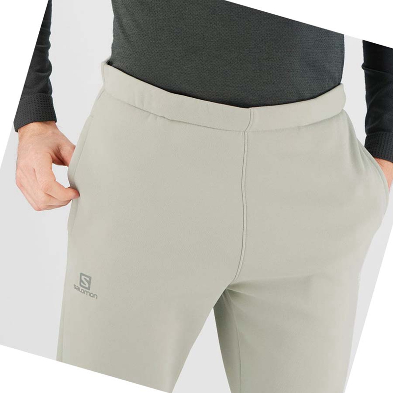 Men's Salomon ESSENTIAL WARM FLEECE Pants Beige | 26847-KZID