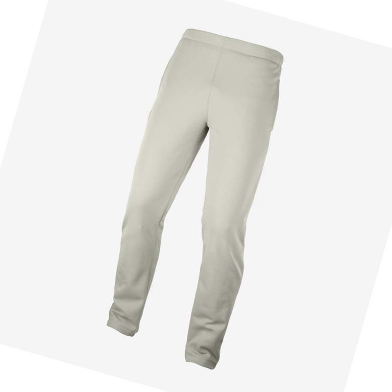 Men\'s Salomon ESSENTIAL WARM FLEECE Pants Beige | 26847-KZID