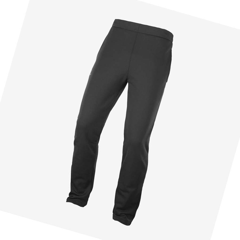 Men\'s Salomon ESSENTIAL WARM FLEECE Pants Black | 68951-VQZJ