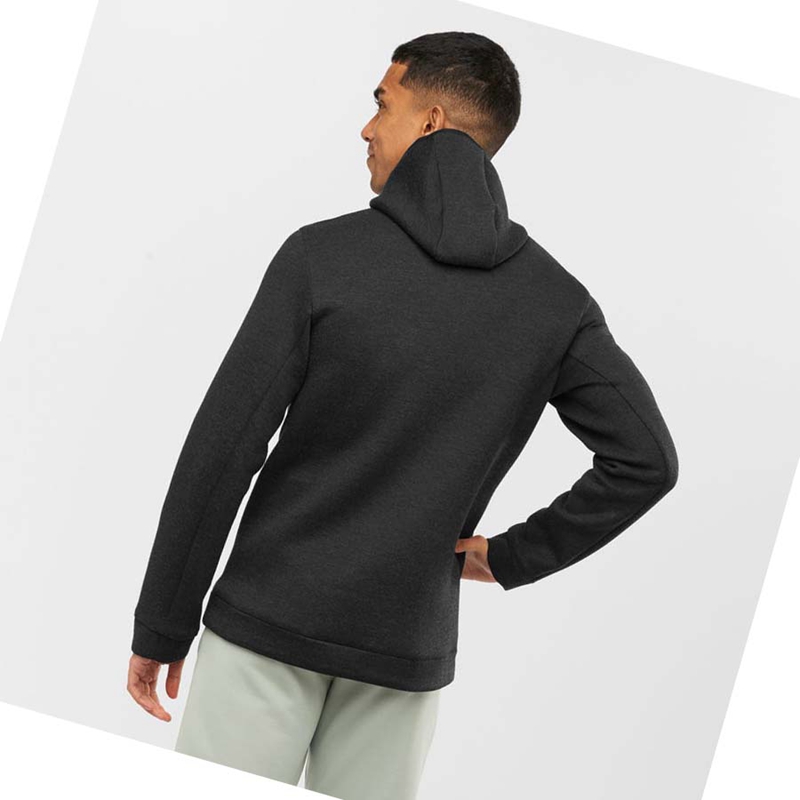 Men's Salomon ESSENTIAL XWARM HYBRID Hoodie Grey | 95087-WKTS